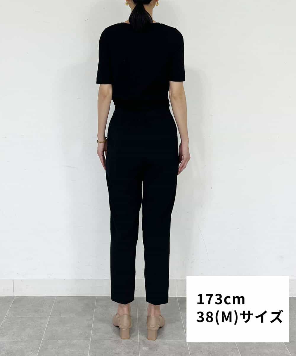 FMLFS19230 MICHEL KLEIN(ミッシェルクラン) [セットアップ対応]ストレッチテーパードパンツ ブラック(94)