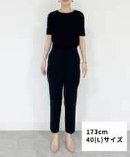 FMLFS19230 MICHEL KLEIN(ミッシェルクラン) [セットアップ対応]ストレッチテーパードパンツ ブラック(94)