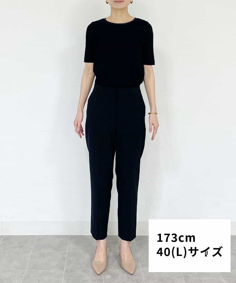 FMLFS19230 MICHEL KLEIN(ミッシェルクラン) [セットアップ対応]ストレッチテーパードパンツ ブラック(94)