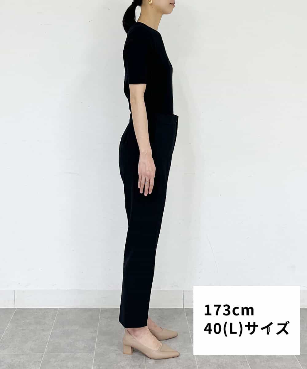 FMLFS19230 MICHEL KLEIN(ミッシェルクラン) [セットアップ対応]ストレッチテーパードパンツ ブラック(94)