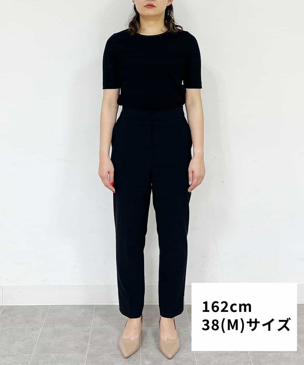FMLFS19230 MICHEL KLEIN(ミッシェルクラン) [セットアップ対応]ストレッチテーパードパンツ ブラック(94)