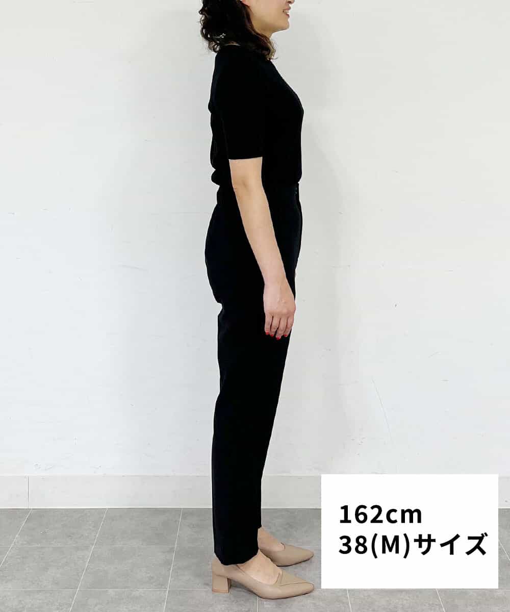 FMLFS19230 MICHEL KLEIN(ミッシェルクラン) [セットアップ対応]ストレッチテーパードパンツ ブラック(94)