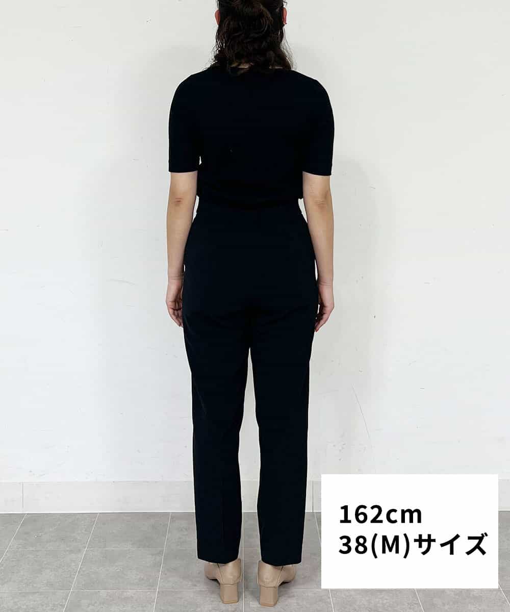 FMLFS19230 MICHEL KLEIN(ミッシェルクラン) [セットアップ対応]ストレッチテーパードパンツ ブラック(94)