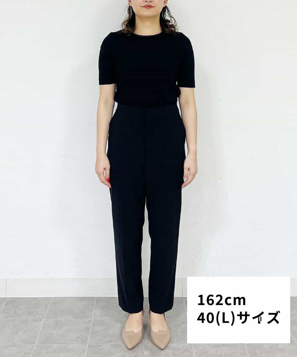 FMLFS19230 MICHEL KLEIN(ミッシェルクラン) [セットアップ対応]ストレッチテーパードパンツ ブラック(94)