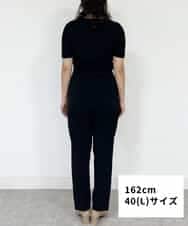 FMLFS19230 MICHEL KLEIN(ミッシェルクラン) [セットアップ対応]ストレッチテーパードパンツ ブラック(94)
