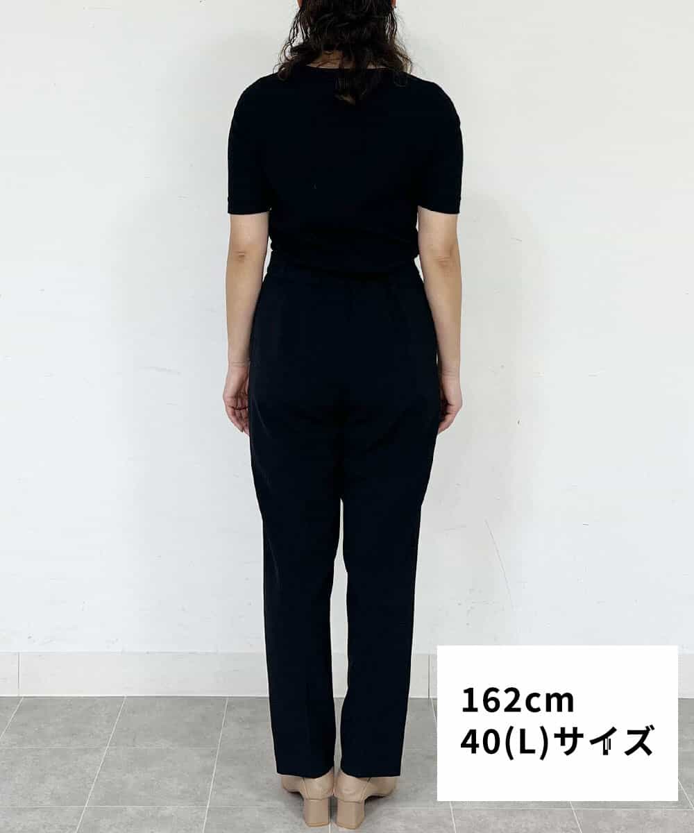 FMLFS19230 MICHEL KLEIN(ミッシェルクラン) [セットアップ対応]ストレッチテーパードパンツ ブラック(94)