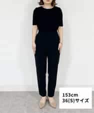 FMLFS19230 MICHEL KLEIN(ミッシェルクラン) [セットアップ対応]ストレッチテーパードパンツ ブラック(94)