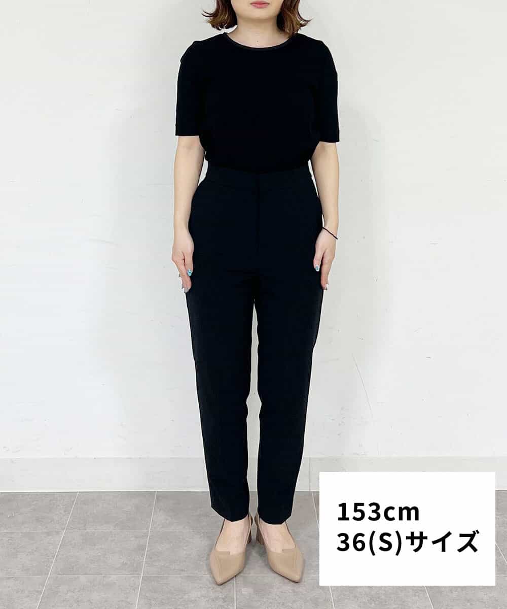 FMLFS19230 MICHEL KLEIN(ミッシェルクラン) [セットアップ対応]ストレッチテーパードパンツ ブラック(94)