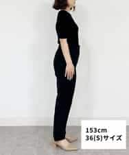 FMLFS19230 MICHEL KLEIN(ミッシェルクラン) [セットアップ対応]ストレッチテーパードパンツ ブラック(94)
