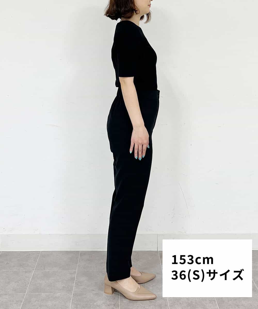 FMLFS19230 MICHEL KLEIN(ミッシェルクラン) [セットアップ対応]ストレッチテーパードパンツ ブラック(94)