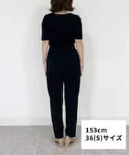 FMLFS19230 MICHEL KLEIN(ミッシェルクラン) [セットアップ対応]ストレッチテーパードパンツ ブラック(94)