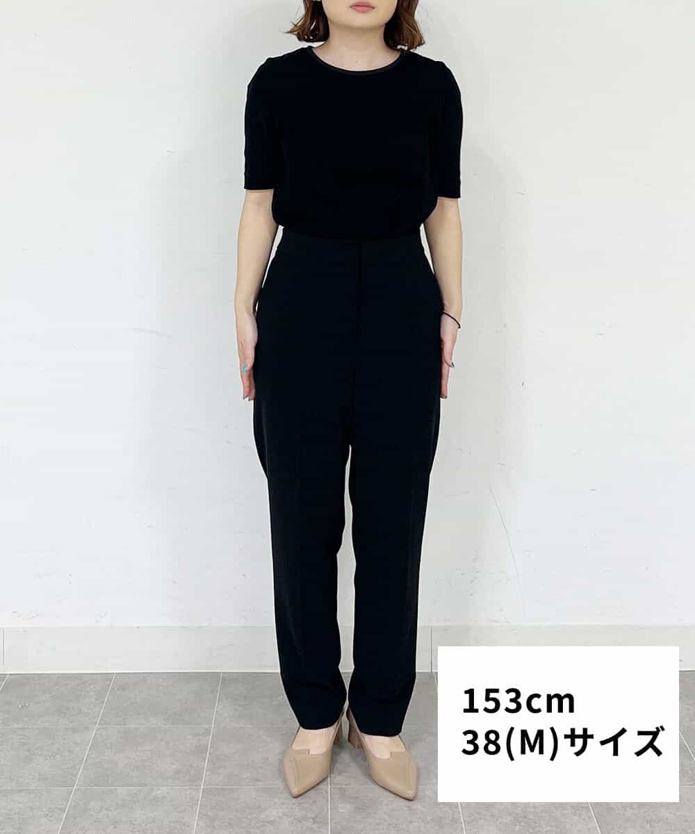 FMLFS19230 MICHEL KLEIN(ミッシェルクラン) [セットアップ対応]ストレッチテーパードパンツ ブラック(94)