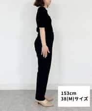 FMLFS19230 MICHEL KLEIN(ミッシェルクラン) [セットアップ対応]ストレッチテーパードパンツ ブラック(94)