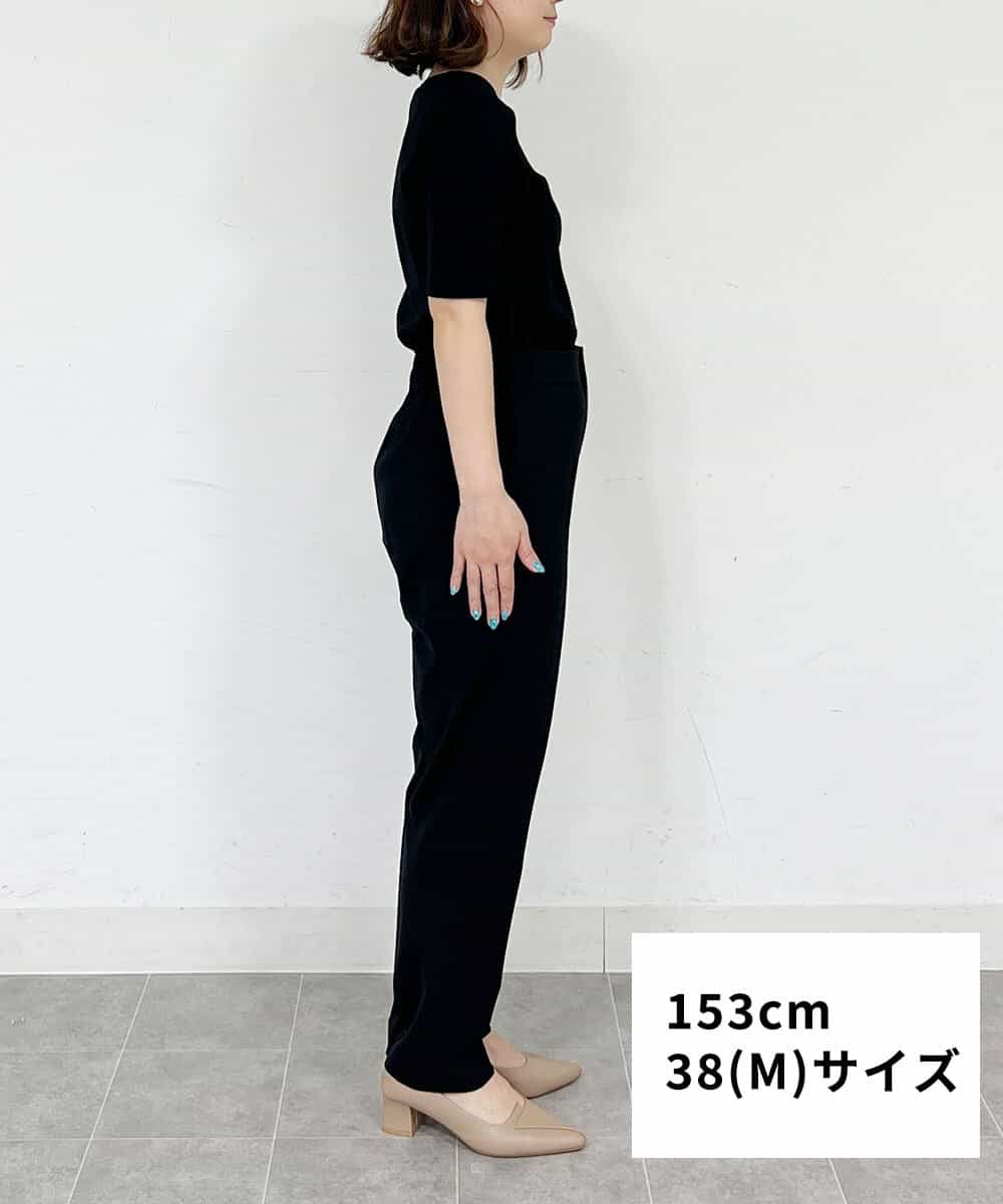 FMLFS19230 MICHEL KLEIN(ミッシェルクラン) [セットアップ対応]ストレッチテーパードパンツ ブラック(94)