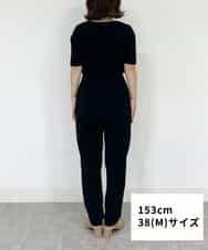 FMLFS19230 MICHEL KLEIN(ミッシェルクラン) [セットアップ対応]ストレッチテーパードパンツ ブラック(94)