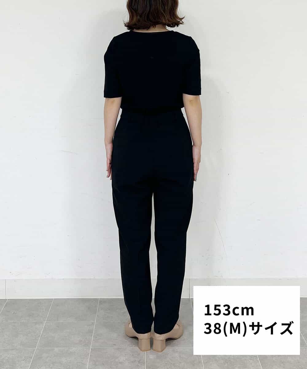 FMLFS19230 MICHEL KLEIN(ミッシェルクラン) [セットアップ対応]ストレッチテーパードパンツ ブラック(94)