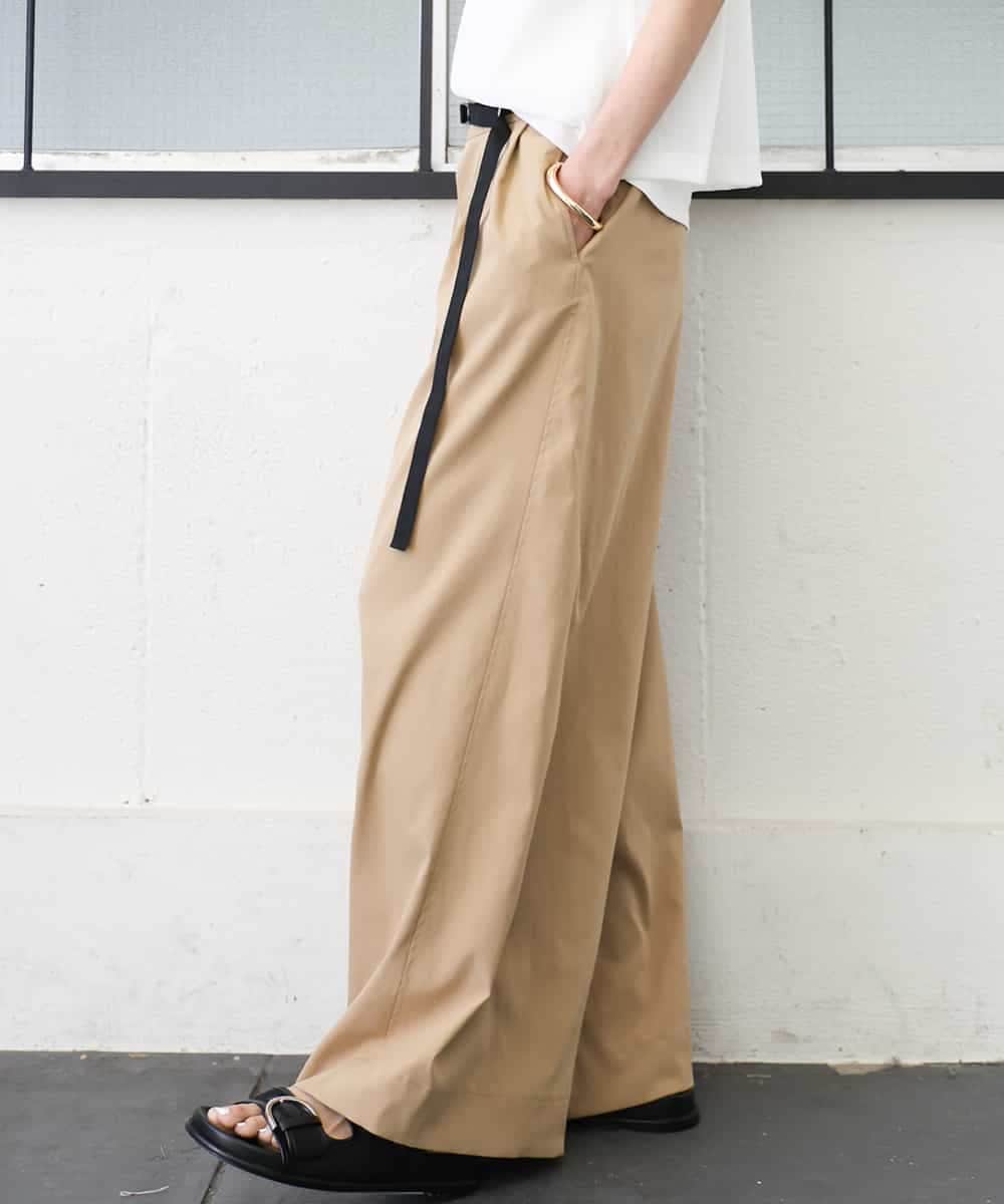 FMLGA06250 MICHEL KLEIN(ミッシェルクラン) タックワイドチノパンツ ベージュ