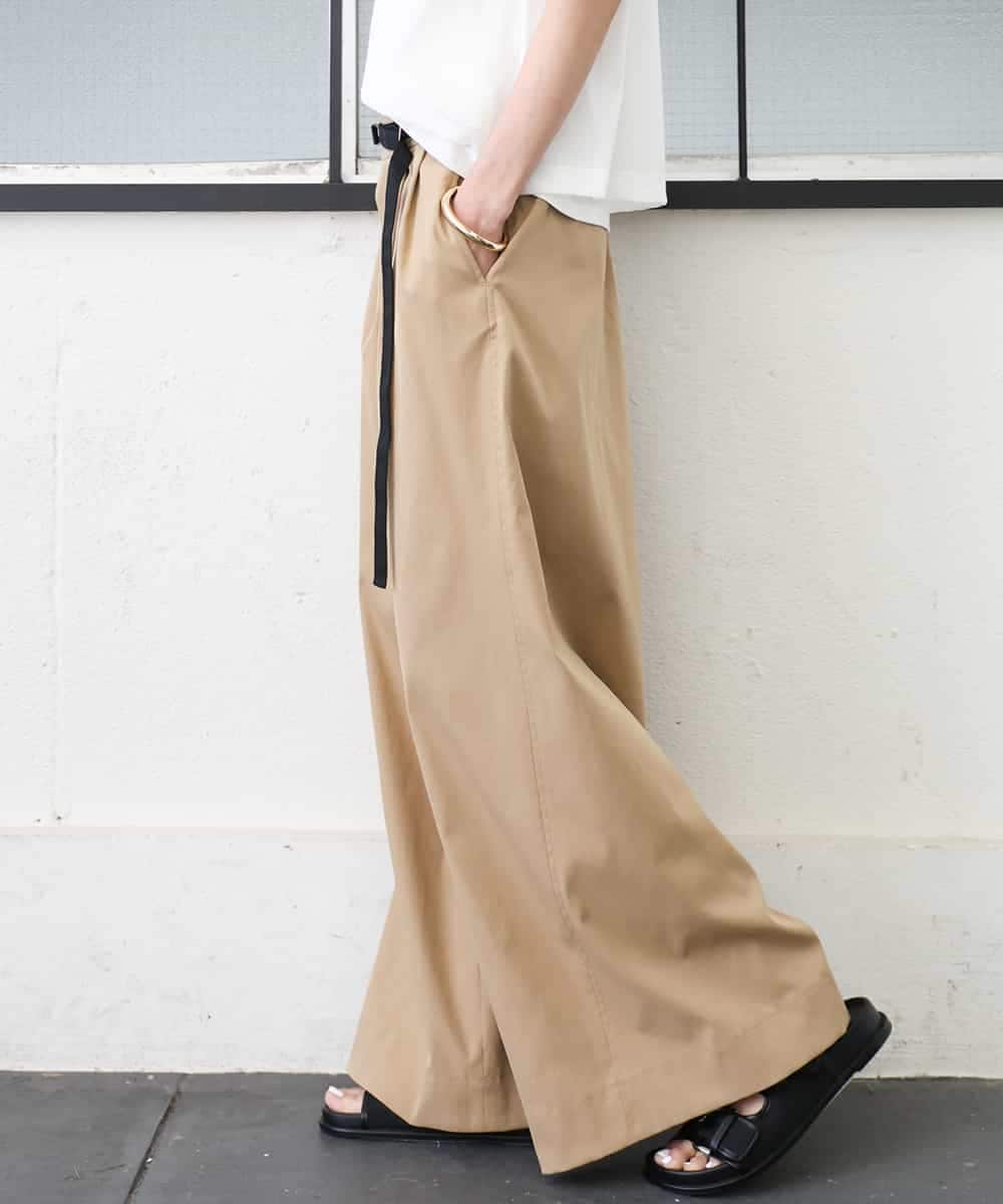 FMLGA06250 MICHEL KLEIN(ミッシェルクラン) タックワイドチノパンツ ベージュ