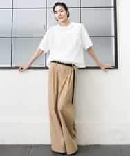 FMLGA06250 MICHEL KLEIN(ミッシェルクラン) タックワイドチノパンツ ベージュ