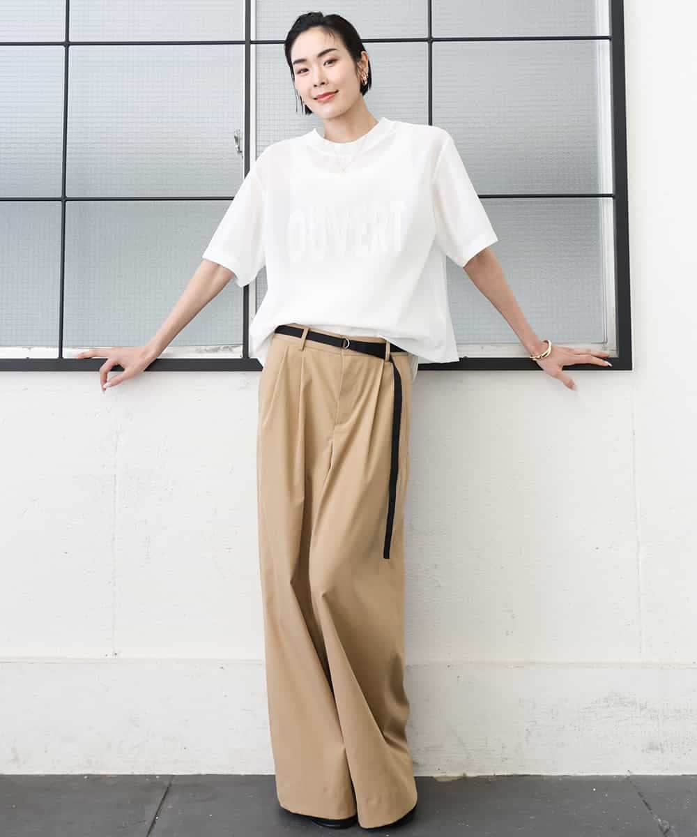 FMLGA06250 MICHEL KLEIN(ミッシェルクラン) タックワイドチノパンツ ベージュ