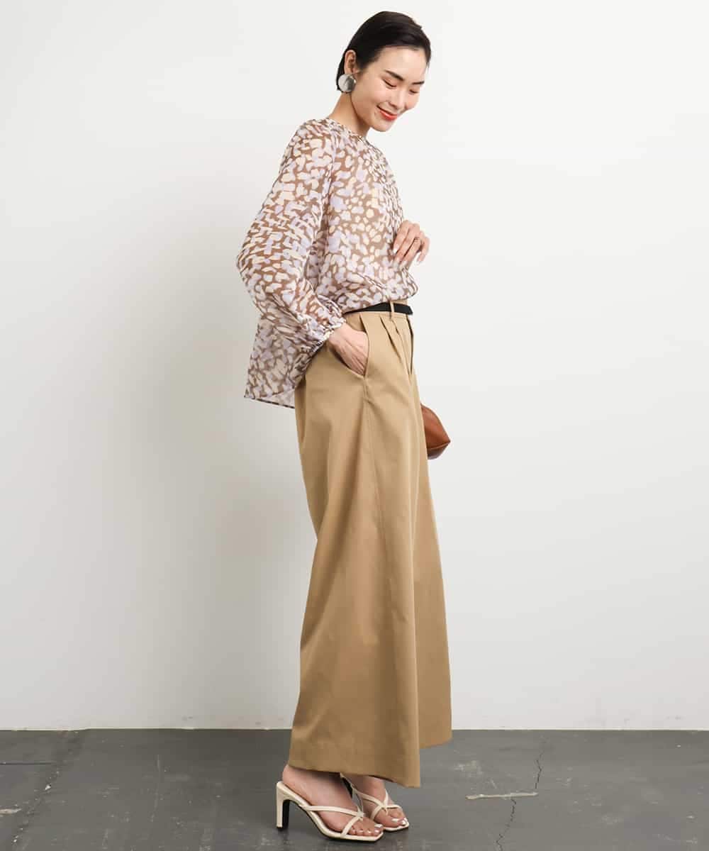 FMLGA06250 MICHEL KLEIN(ミッシェルクラン) タックワイドチノパンツ ベージュ