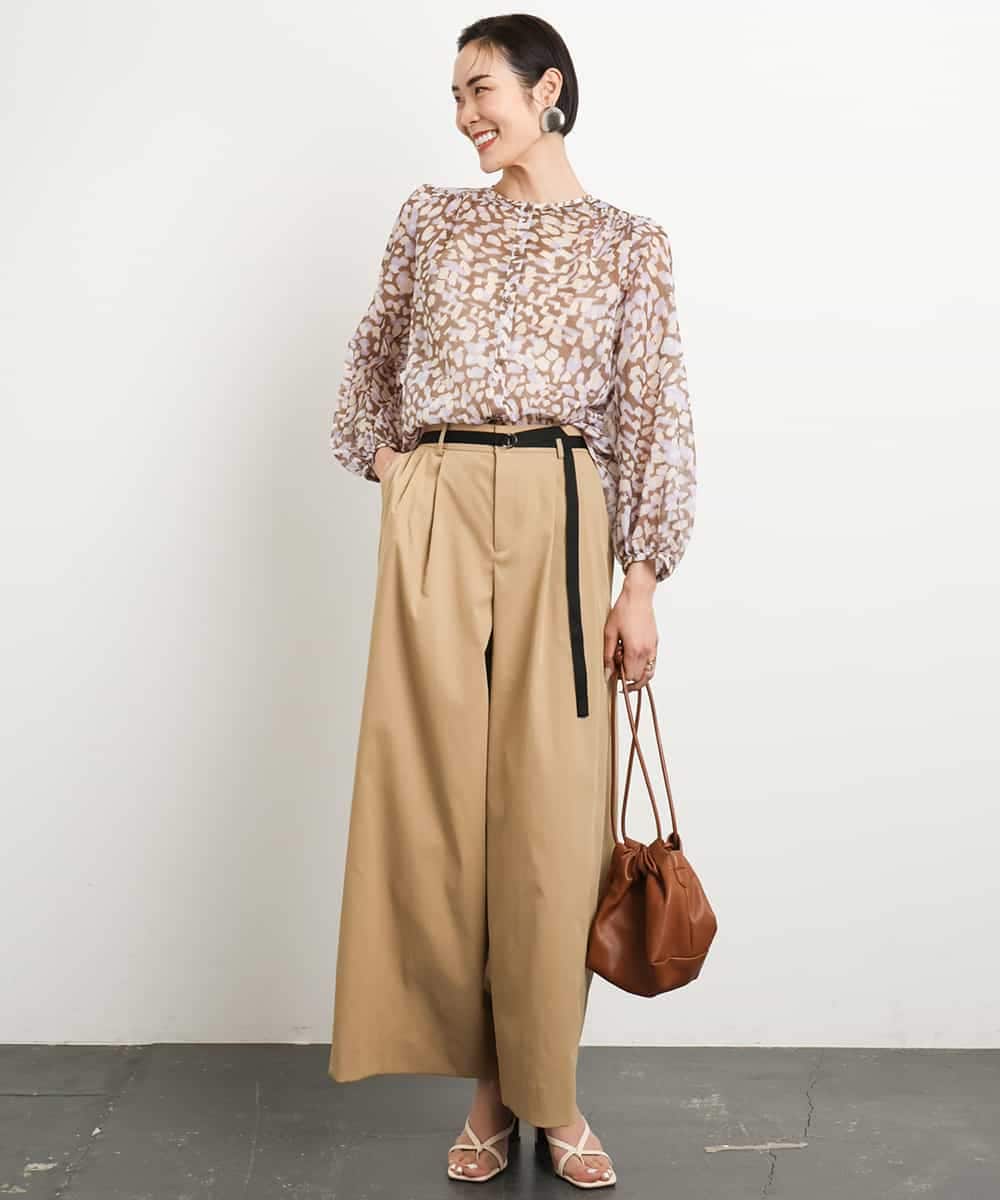 FMLGA06250 MICHEL KLEIN(ミッシェルクラン) タックワイドチノパンツ ベージュ
