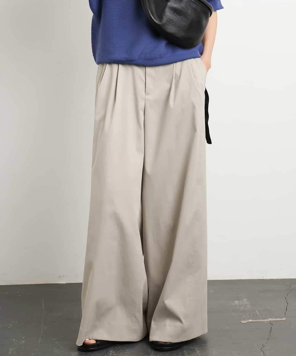 FMLGA06250 MICHEL KLEIN(ミッシェルクラン) タックワイドチノパンツ ベージュ