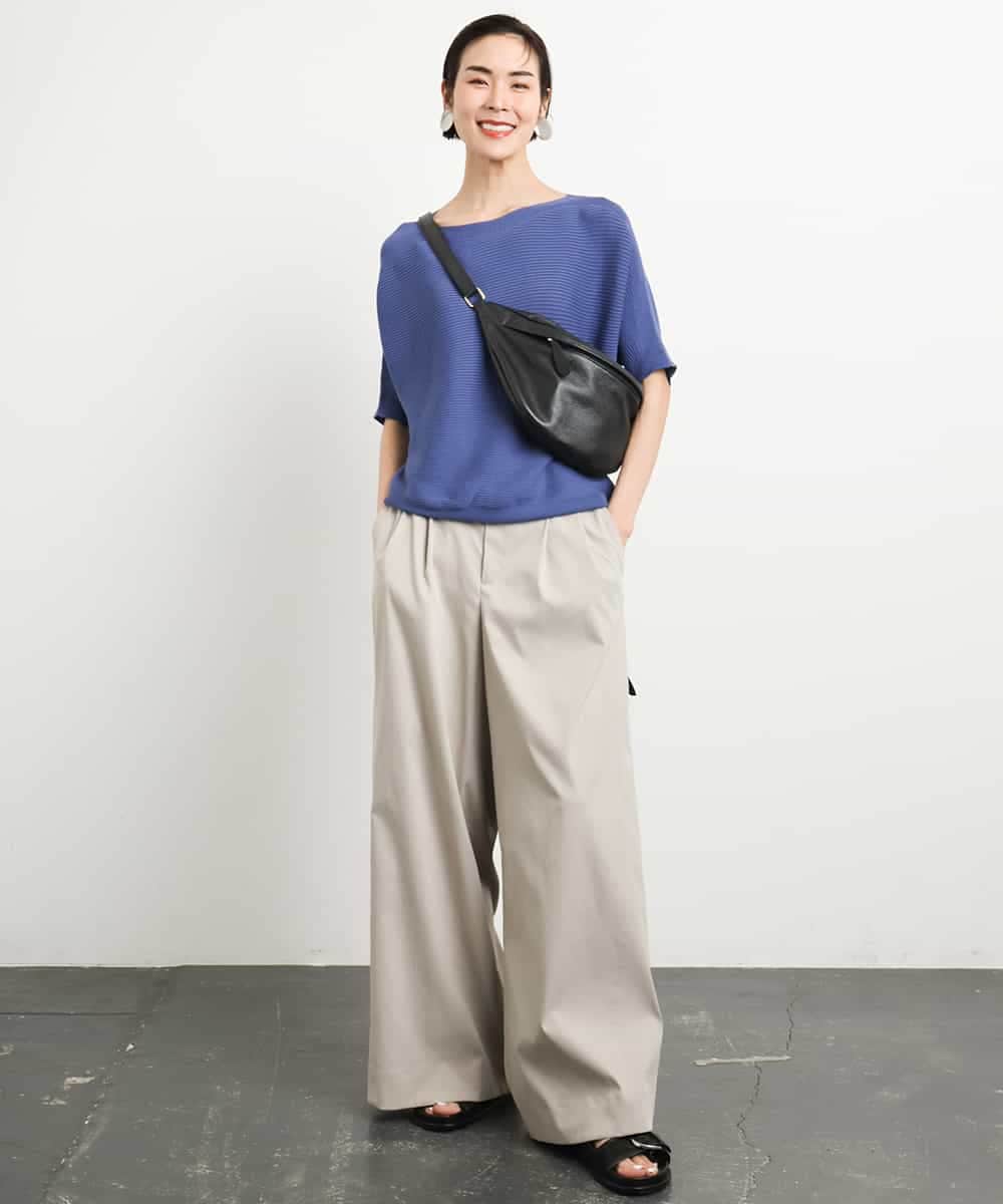FMLGA06250 MICHEL KLEIN(ミッシェルクラン) タックワイドチノパンツ ベージュ