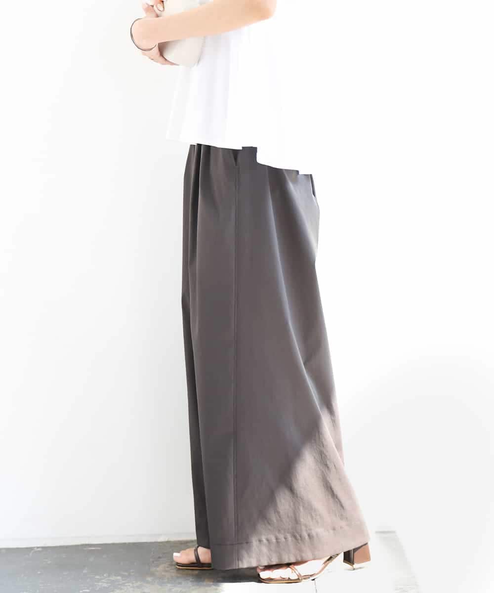 FMLGA06250 MICHEL KLEIN(ミッシェルクラン) タックワイドチノパンツ ベージュ
