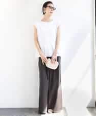 FMLGA06250 MICHEL KLEIN(ミッシェルクラン) タックワイドチノパンツ ベージュ