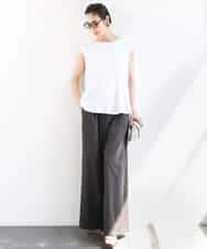 FMLGA06250 MICHEL KLEIN(ミッシェルクラン) タックワイドチノパンツ ベージュ