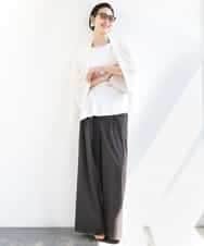 FMLGA06250 MICHEL KLEIN(ミッシェルクラン) タックワイドチノパンツ ベージュ
