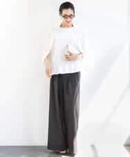 FMLGA06250 MICHEL KLEIN(ミッシェルクラン) タックワイドチノパンツ ベージュ