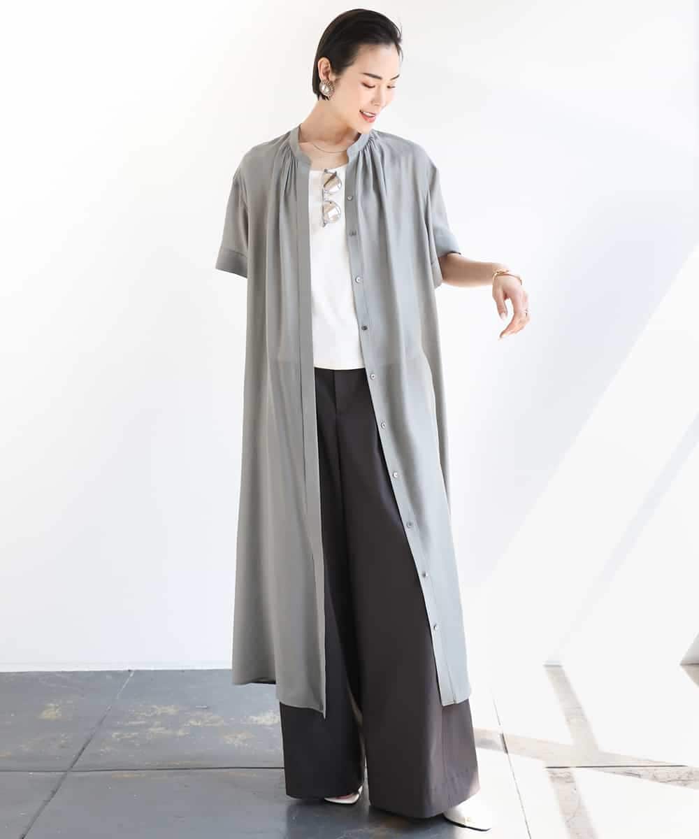 FMLGA06250 MICHEL KLEIN(ミッシェルクラン) タックワイドチノパンツ ベージュ