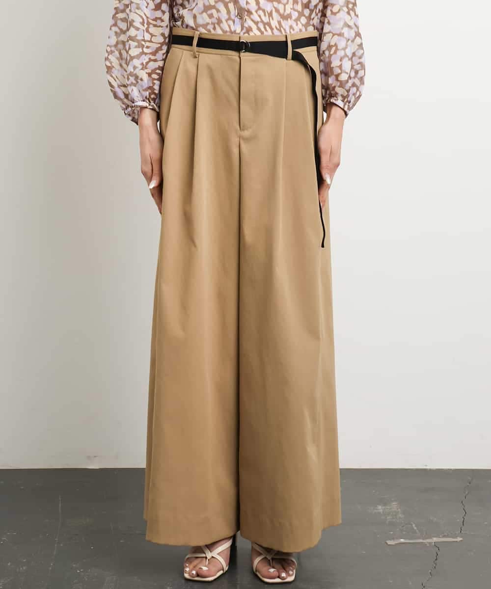 FMLGA06250 MICHEL KLEIN(ミッシェルクラン) タックワイドチノパンツ ベージュ