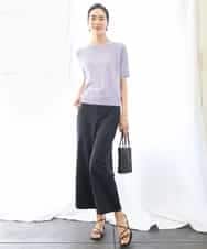 FMLGA17180 MICHEL KLEIN(ミッシェルクラン) [定番人気]ドライストレッチワイドパンツ ブルー