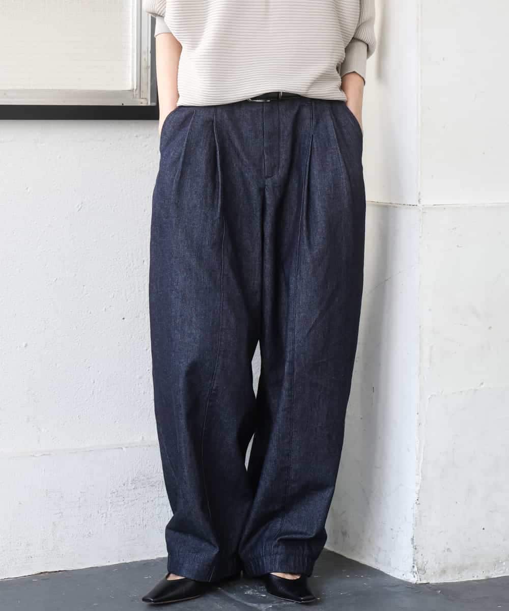 FMLGD01450 MICHEL KLEIN(ミッシェルクラン) [セットアップ対応]デニムバレルパンツ ネイビー