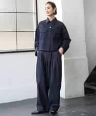 FMLGD01450 MICHEL KLEIN(ミッシェルクラン) [セットアップ対応]デニムバレルパンツ ネイビー