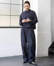 FMLGD01450 MICHEL KLEIN(ミッシェルクラン) [セットアップ対応]デニムバレルパンツ ネイビー