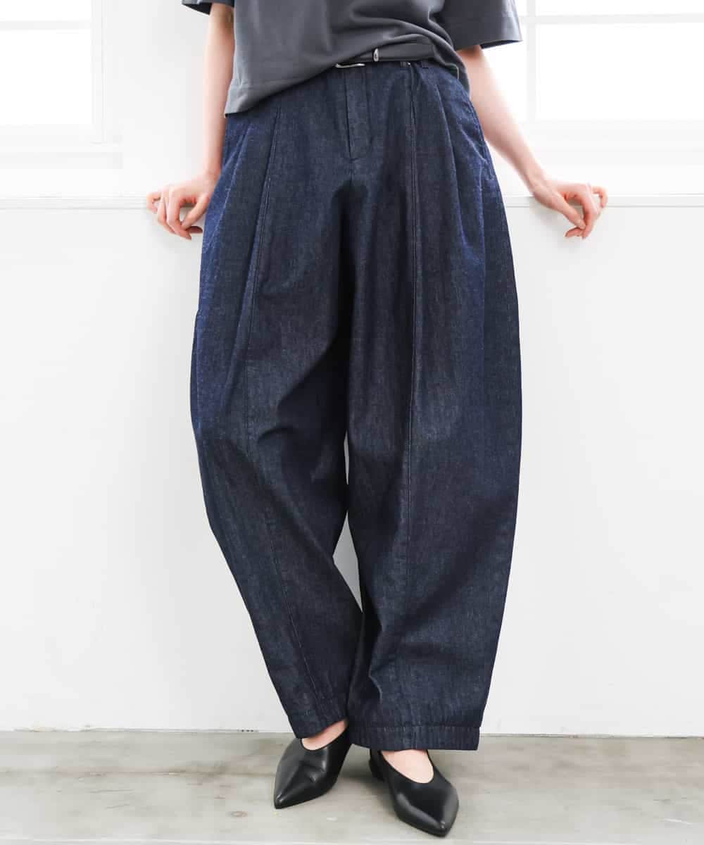 FMLGD01450 MICHEL KLEIN(ミッシェルクラン) [セットアップ対応]デニムバレルパンツ ネイビー