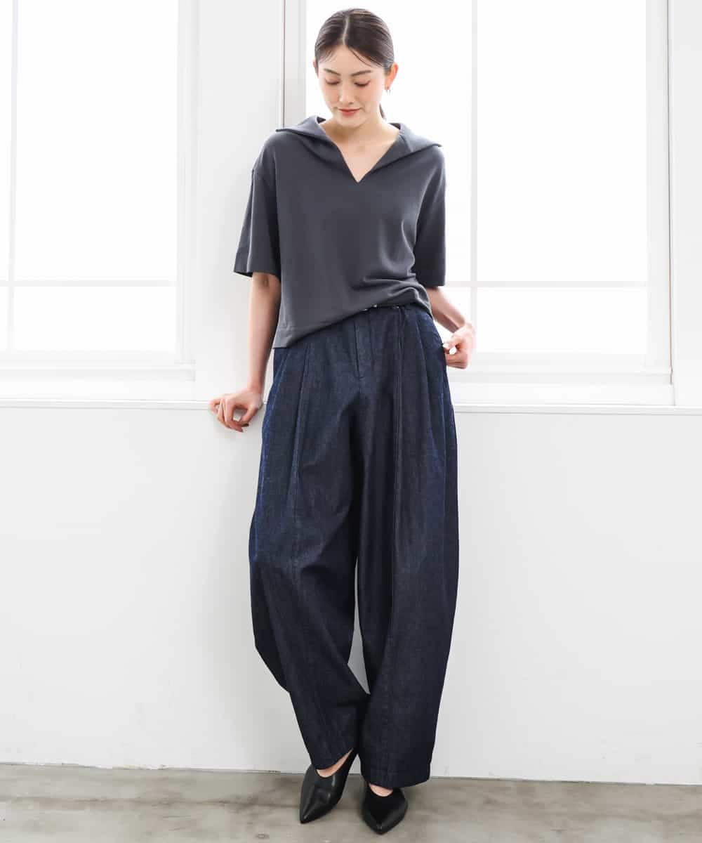 FMLGD01450 MICHEL KLEIN(ミッシェルクラン) [セットアップ対応]デニムバレルパンツ ネイビー