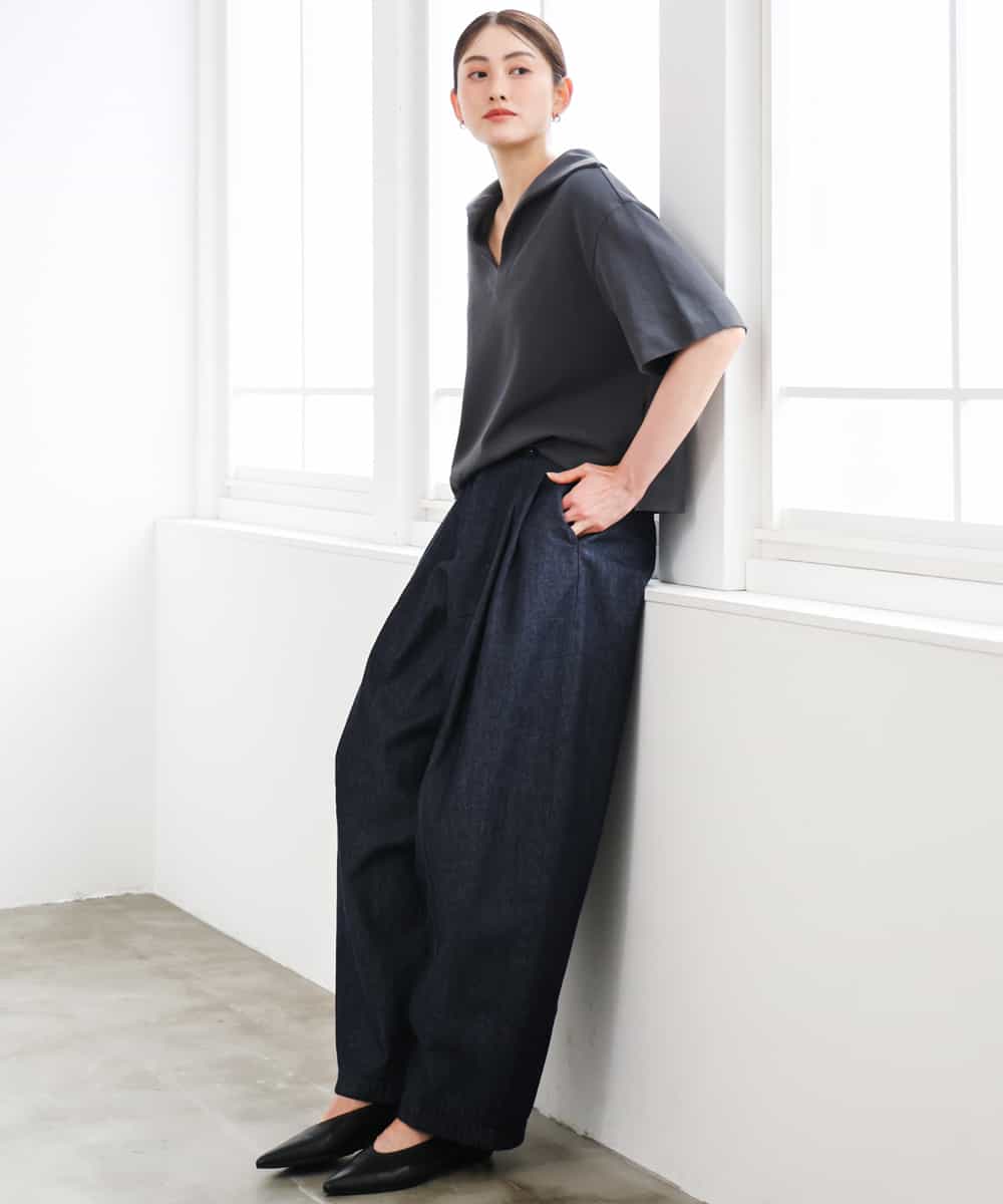 FMLGD01450 MICHEL KLEIN(ミッシェルクラン) [セットアップ対応]デニムバレルパンツ ネイビー