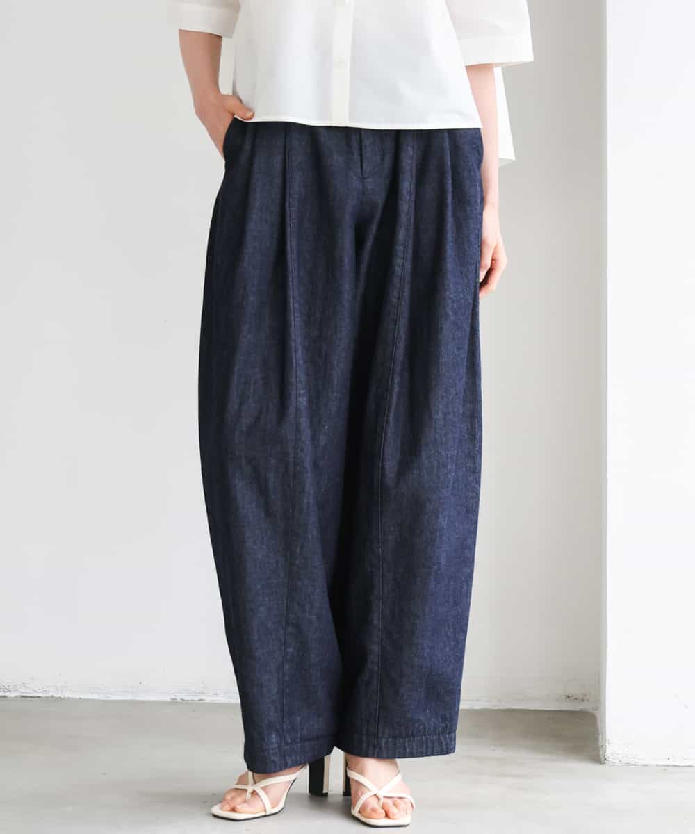 FMLGD01450 MICHEL KLEIN(ミッシェルクラン) [セットアップ対応]デニムバレルパンツ ネイビー