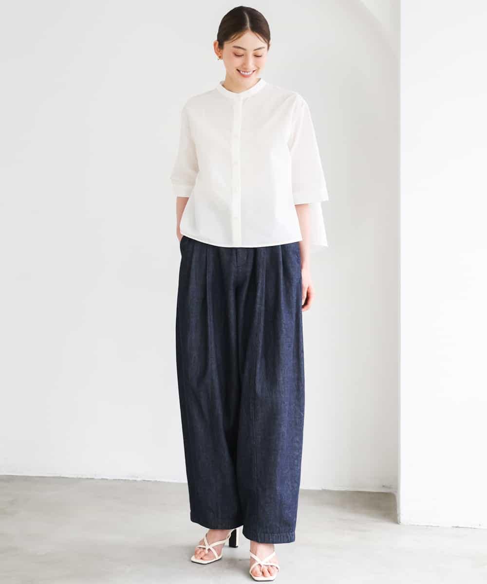 FMLGD01450 MICHEL KLEIN(ミッシェルクラン) [セットアップ対応]デニムバレルパンツ ネイビー