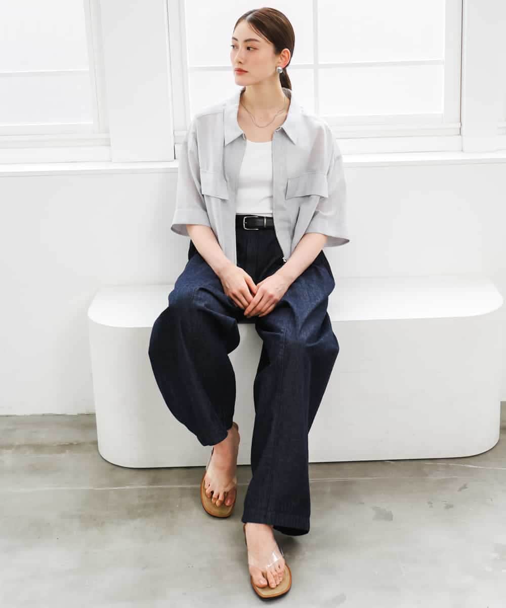 FMLGD01450 MICHEL KLEIN(ミッシェルクラン) [セットアップ対応]デニムバレルパンツ ネイビー