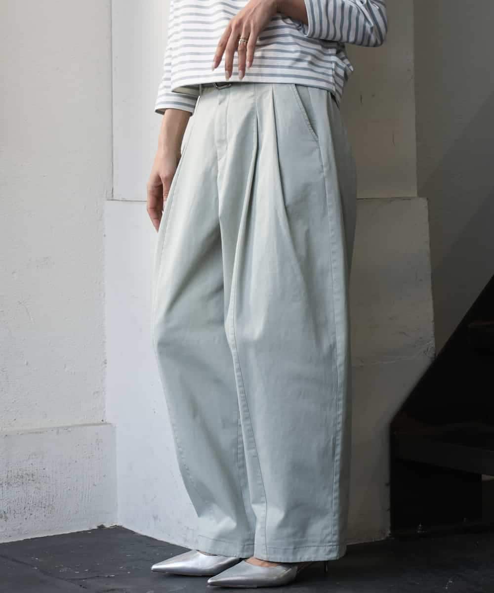 FMLGD02240 MICHEL KLEIN(ミッシェルクラン) チノバレルパンツ グリーン