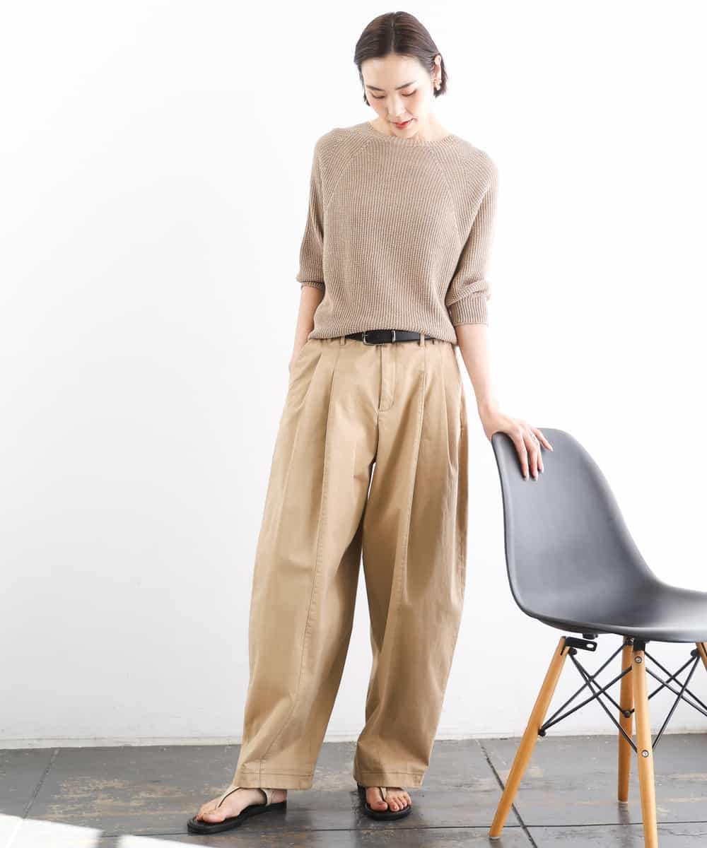 FMLGD02240 MICHEL KLEIN(ミッシェルクラン) チノバレルパンツ ベージュ