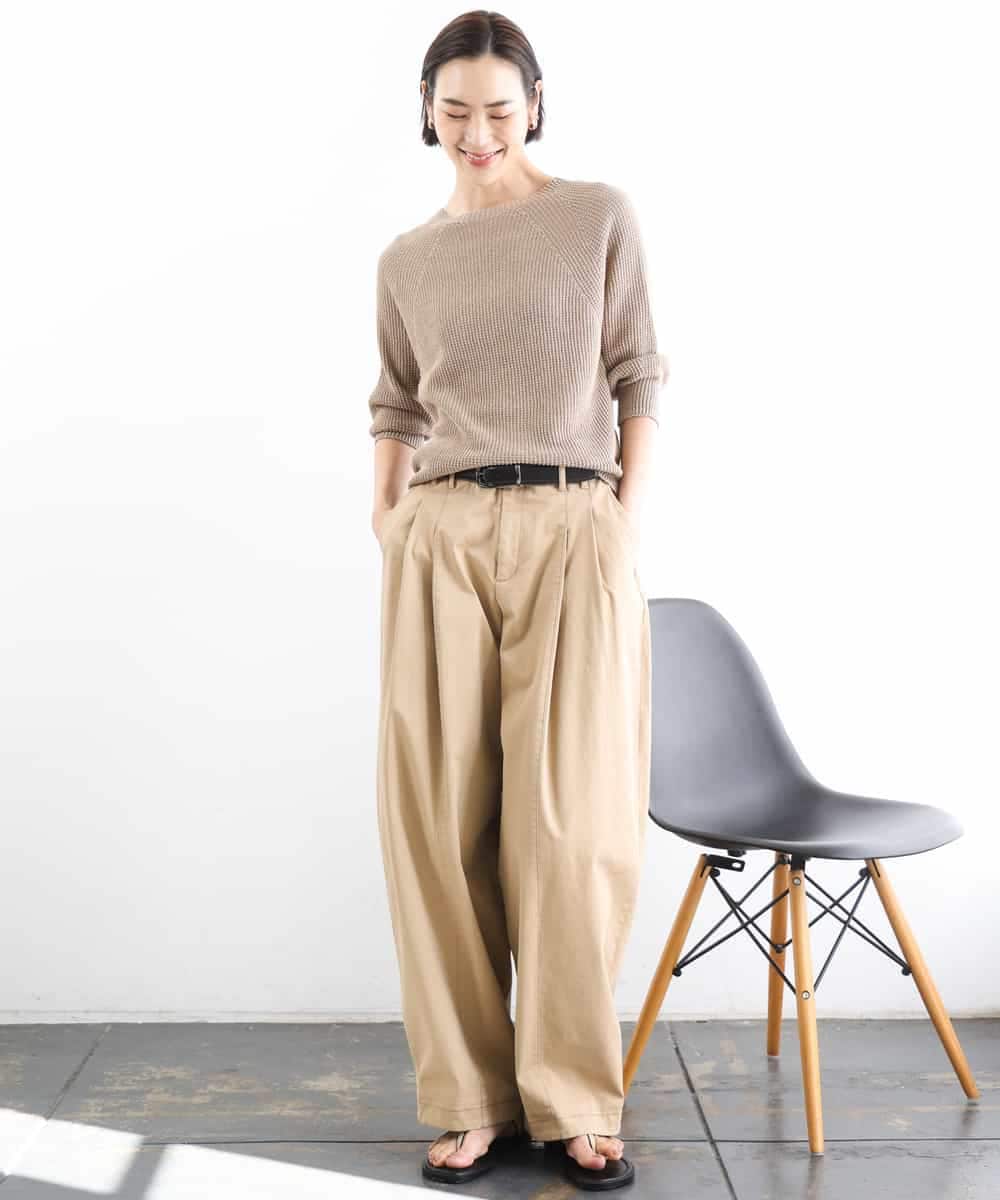 FMLGD02240 MICHEL KLEIN(ミッシェルクラン) チノバレルパンツ ベージュ