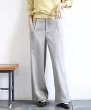 FMLGD03240 MICHEL KLEIN(ミッシェルクラン) [リラックスボトム]ダルサテン ワイドパンツ カーキ