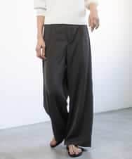 FMLGD03240 MICHEL KLEIN(ミッシェルクラン) [リラックスボトム]ダルサテン ワイドパンツ カーキ